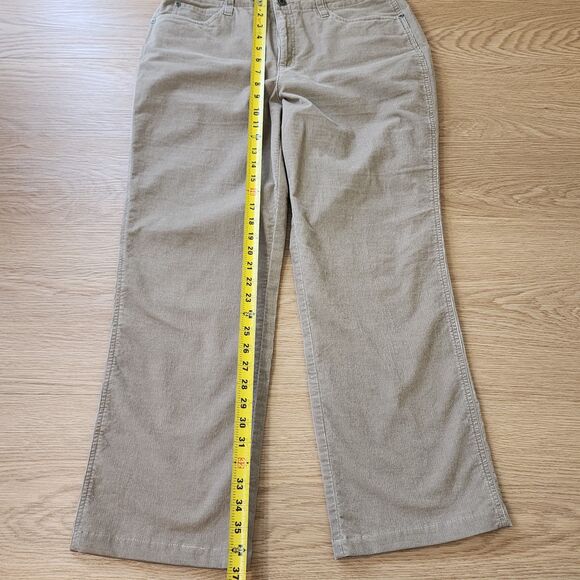 Talbots Chino Pants Womens 12 Corduroy High Waist Straight Wide Leg Khaki 32x29 - Picture 6 of 11